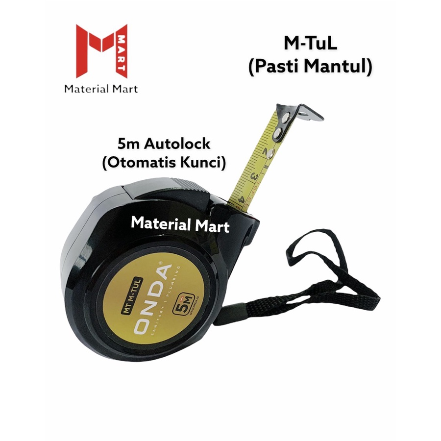 Meteran 5 Meter Onda M-TuL | Meteran Onda Autolock 5M | Pengukur Dimensi | Material Mart