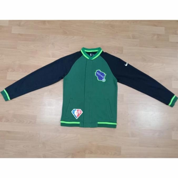 Promo Milwaukee Bucks Nike Nba 75Th Showtime Full Zip Varsity Jacket