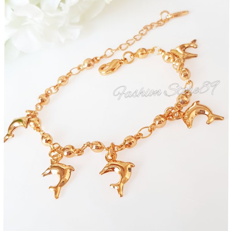 Gelang Anak Dolphin impor Yaxiya Perhiasan replica gold lapis emas 18k