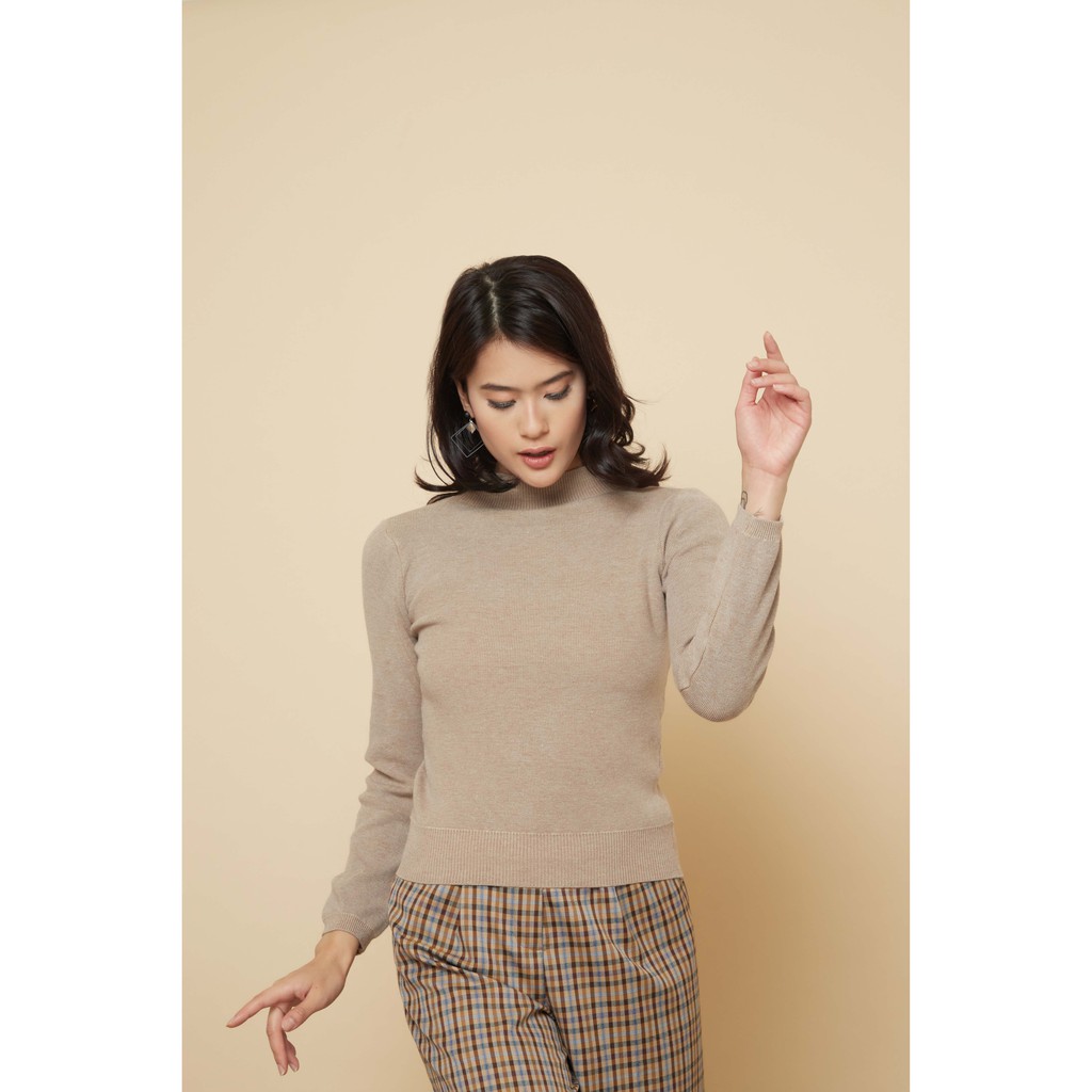 Peach Poppy Milan Top - Atasan Wanita Kaos Sweater Turtleneck Lengan Panjang