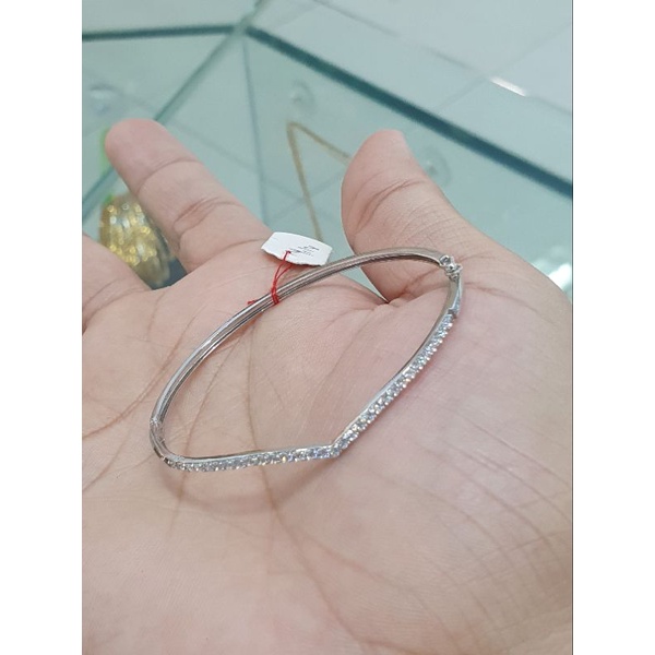 gelang bangle aurel putih emas