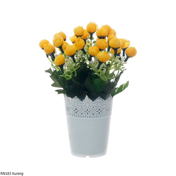 Bunga Plastik Ranunculus Mini RN18-Kuning