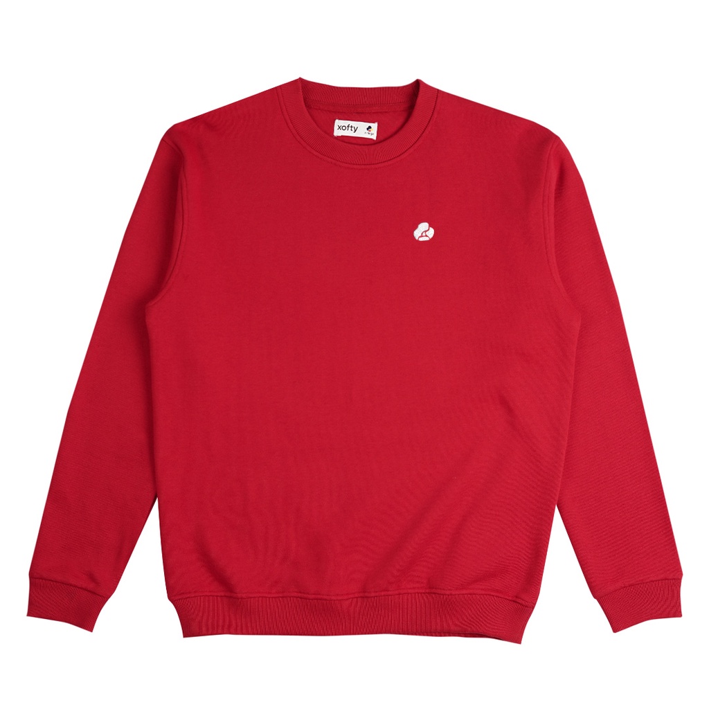 Xofty Sweater Crewneck Merah Maroon