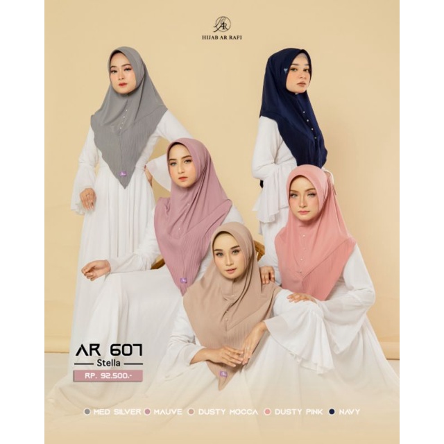  Jilbab Instan terbaru // Hijab bergo Instan variasi Plisket dan akrilik  AR 607 ORI by AR RAFI-5