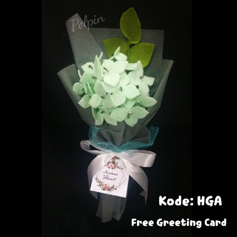 buket bunga hydrangea + kartu ucapan buket bunga hadiah medium HGA bouquet flowers besar / medium