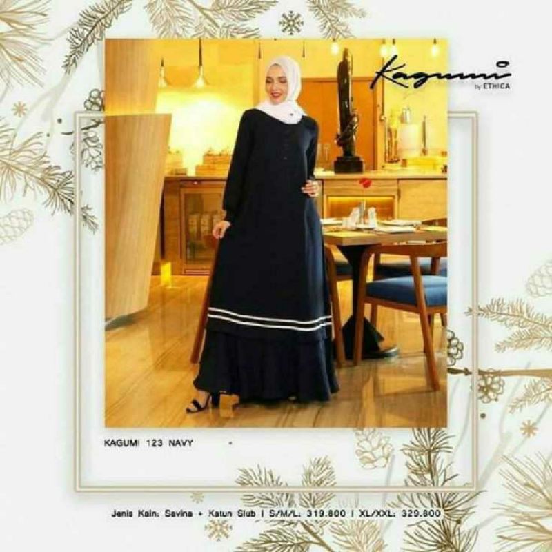 Gamis Terbaru 2020 Ethica Kagumi 123 Navy