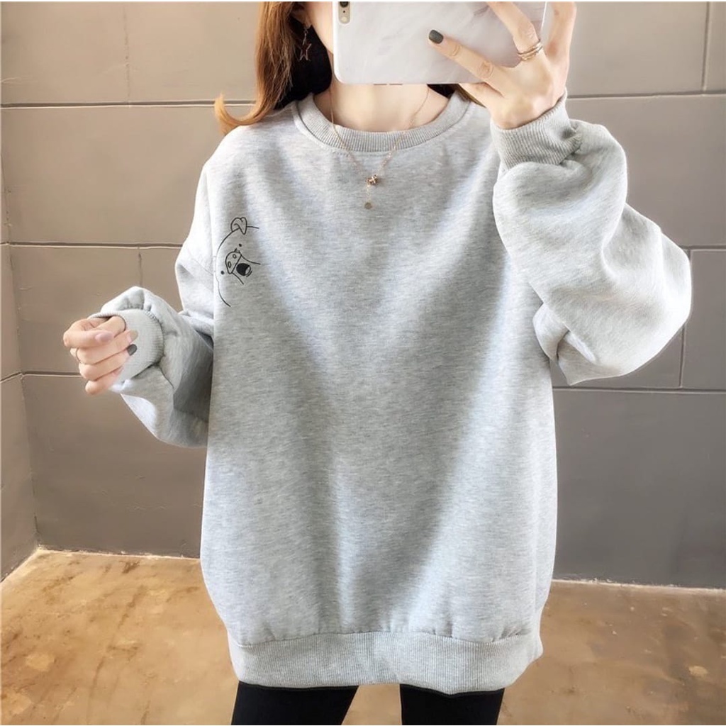 SWEATER OVERSIZE PIGLET TOP CREWNECK WANITA - SWEATER WANITA OVERSIZE