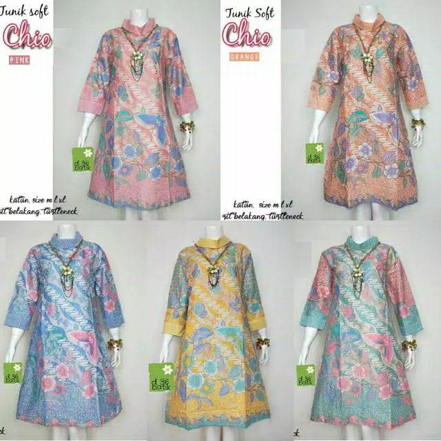 Batik Tunik Shibori Jumputan Terbaru Size S-3l / Hrb026 Yelbor Navbor / Biru Putih / Original..