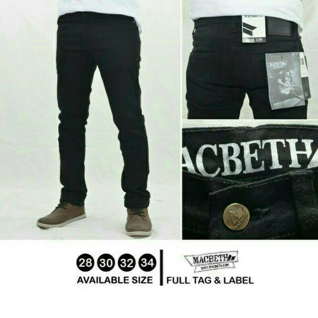 Celana jeans panjang pria hitam / black skinny jeans premium macbeth stussy dickies slimfit