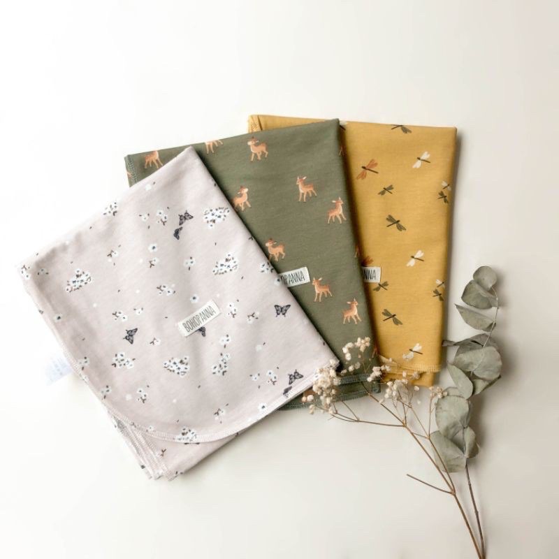 BohoPanna Swaddle / Bedong uk 85 x 105cm SUPER SOFT PRINT CBKS SO