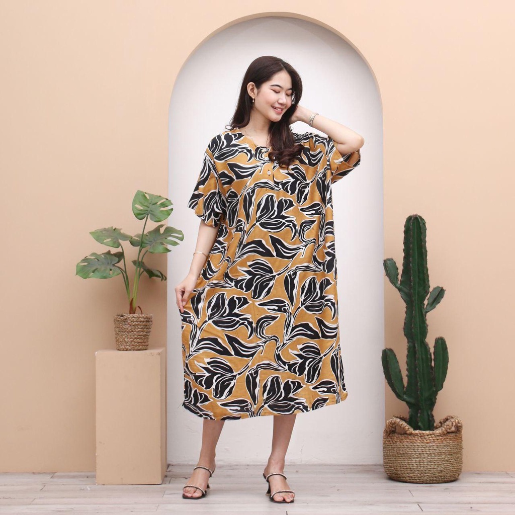 DASTER JUMBO AUDREY LENGAN PENDEK KANCING DEPAN BUSUI BUMIL MURAH