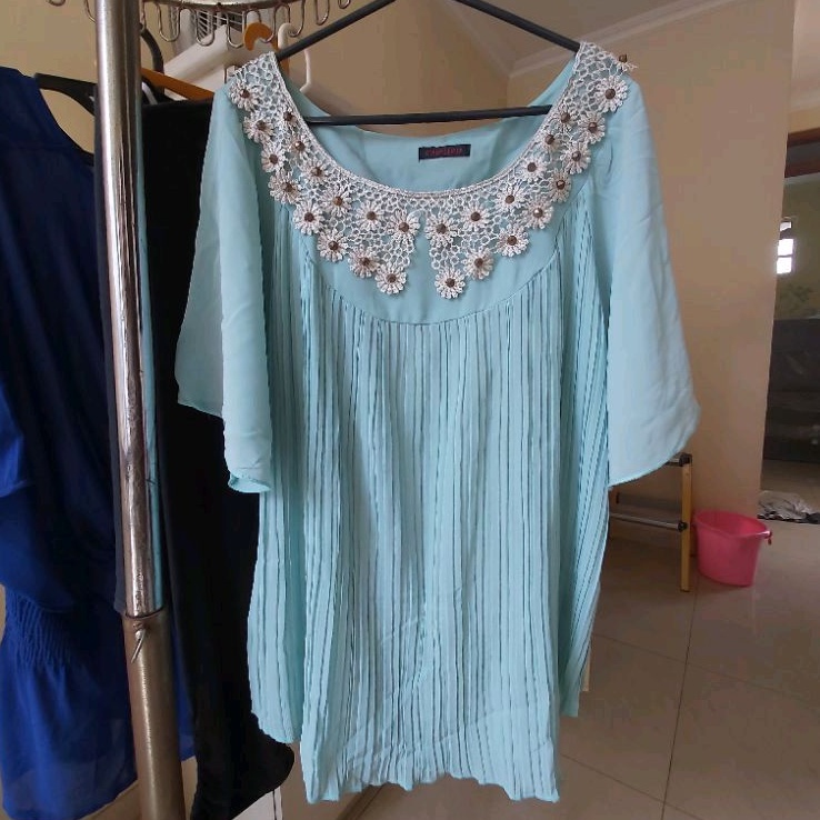 atasan top tosca cavalier LD freesize up 128 crinkle jumbo big sissy Korean look