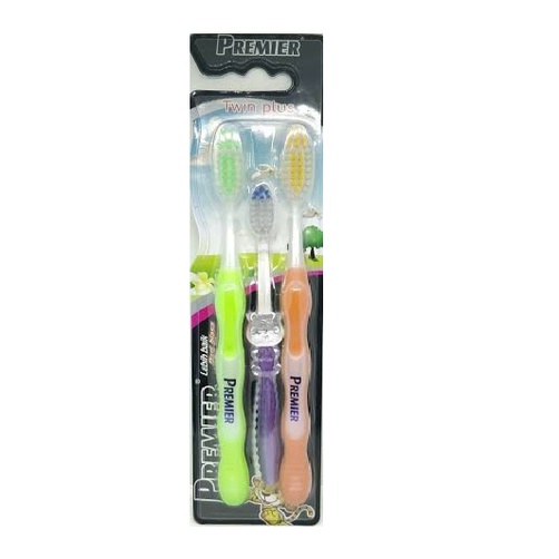 Premier Twin Plus Toothbrush / Sikat Gigi isi 3pcs