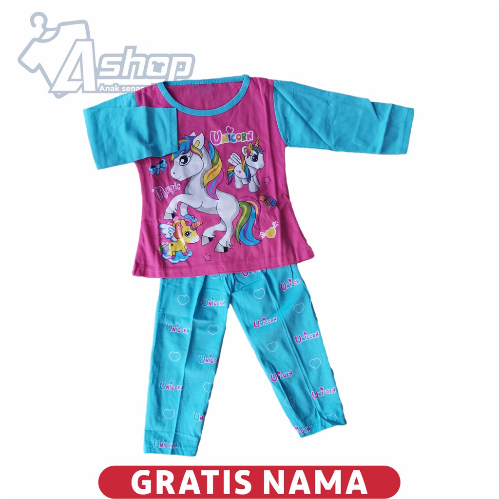 Baju Anak Setelan Unicorn Panjang