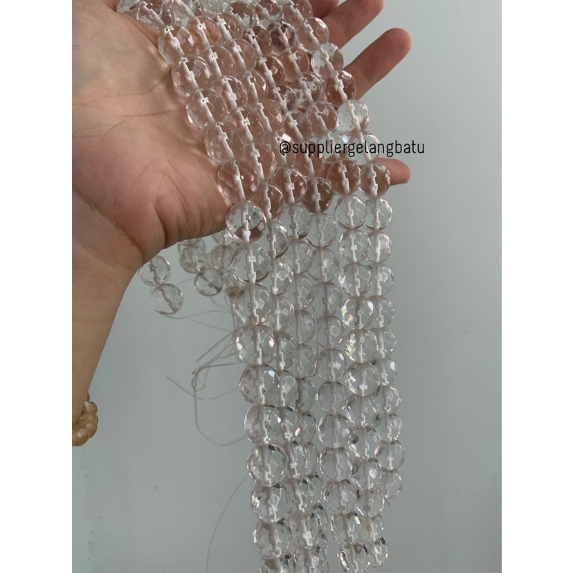 batu kuarsa CUTTING clear quartz 14MM kristal akik stone healing bahan