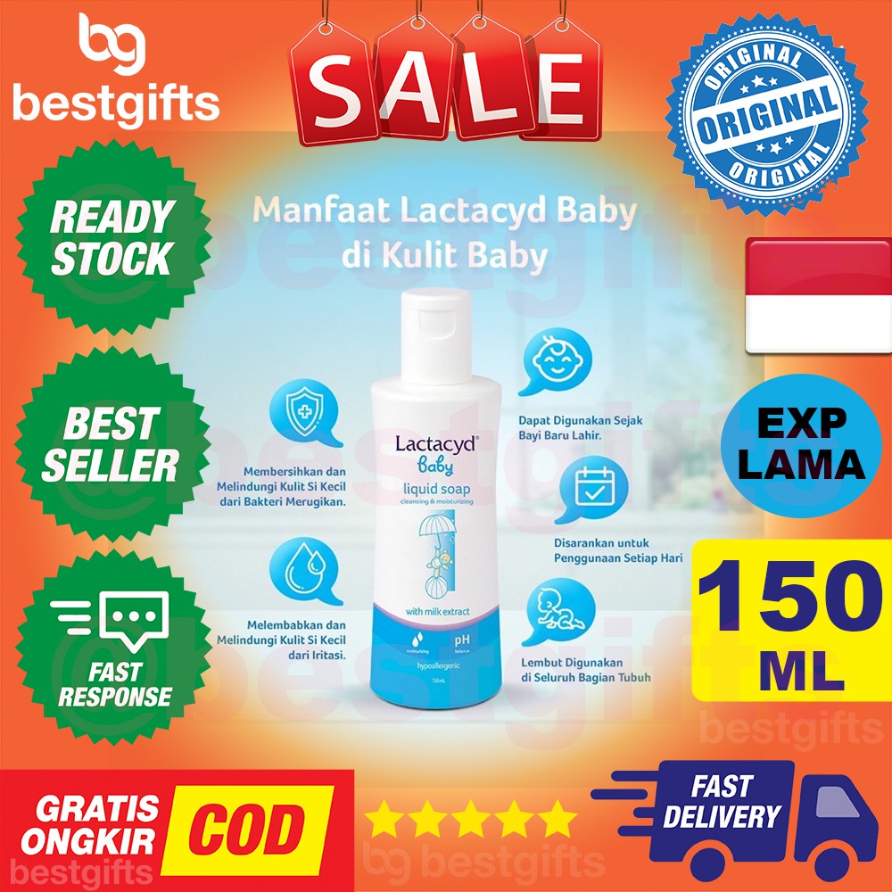 LACTACYD BABY LIQUID SOAP SABUN MANDI BAYI HIPOALERGENIK MELEMBABKAN KULIT KERING ANAK BAYI 150 ML
