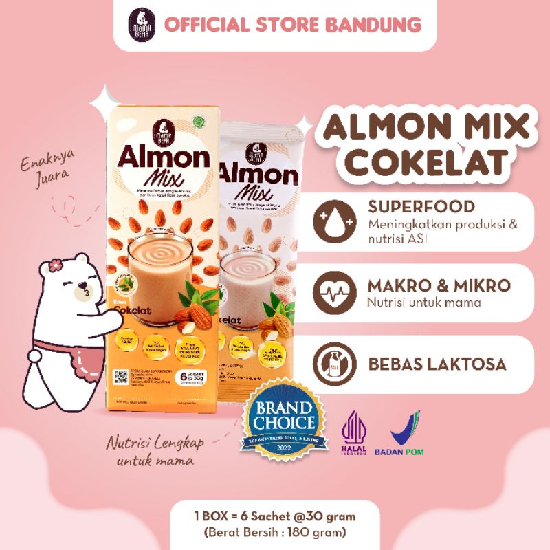 (MAMA BEAR) ALMON MIX RASA COKELAT / PELANCAR ASI MAMABEAR/ ASI BOOSTER/ NATURAL HERBAL BPOM