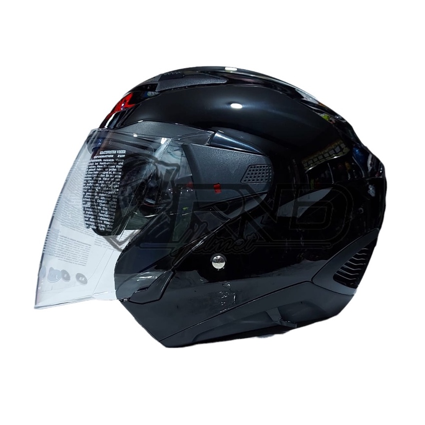 Helm Zeus 611 Hitam Glossy Half face Zs611