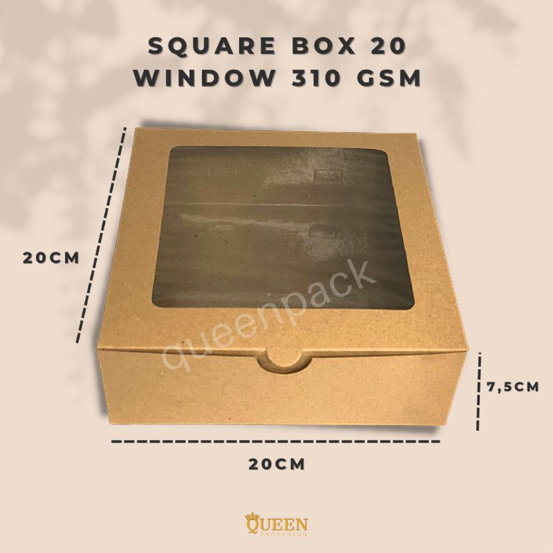 

[10 PCS] KARDUS SQUARE BOX UK 20x20x7 (XL) MIKA KOTAK KUE/KARDUS KUE/BOX MAKANAN/KARDUS PACKING