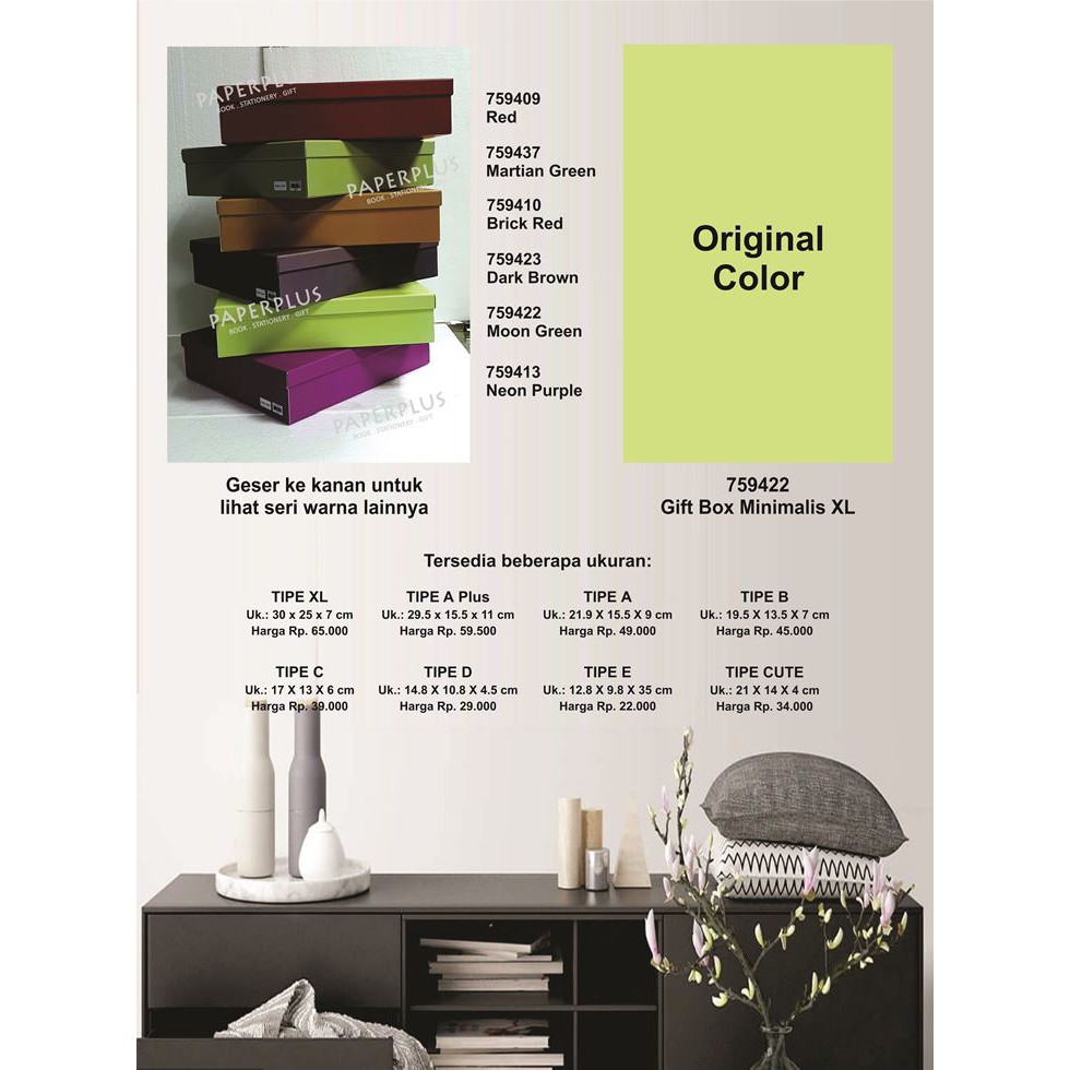 

Kotak kado/Kotak Hadiah/Gift Box Minimalis XL_Spectra Moon Green