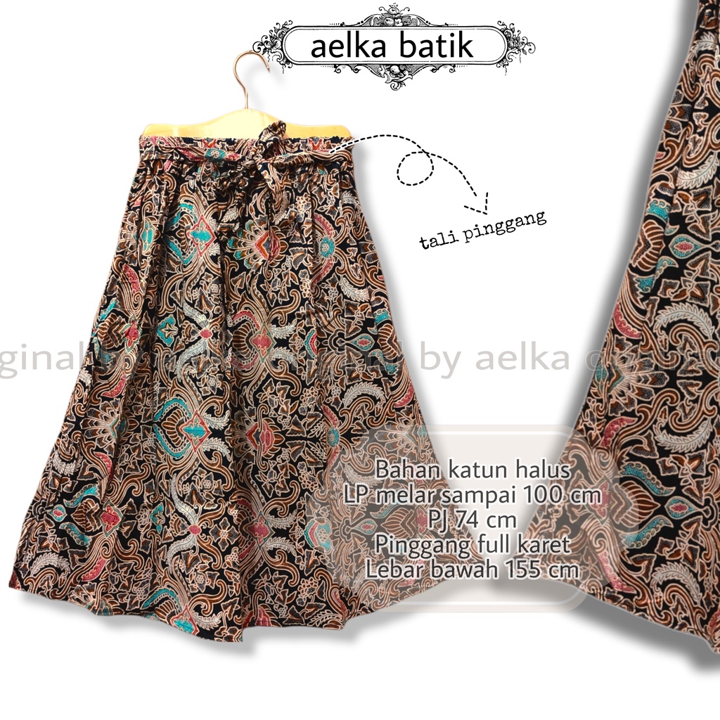 rok batik pendek payung 7 8  jumbo klok jarik wanita dewasa premium modern rok pendek batik payung m