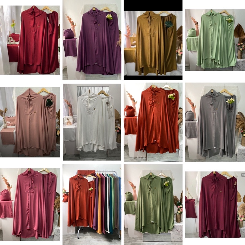 ZAHWA Mukena crinkel premium 2in1 JUMBO FREE sajadah FREE tasbih mukena crinkle prayer set mukena polos mukena saku  polos mukena bergo