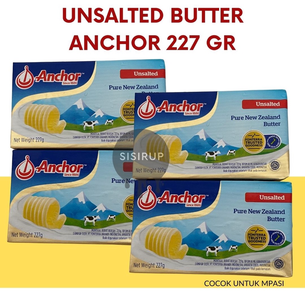 227 GR Unsalted Butter Anchor 227 gram / Pats / Butter