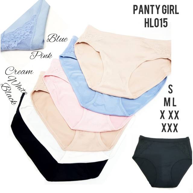 CD WANITA / CELANA DALAM WANITA MOTIF POLOS DENGAN RENDA SAMPING HL015