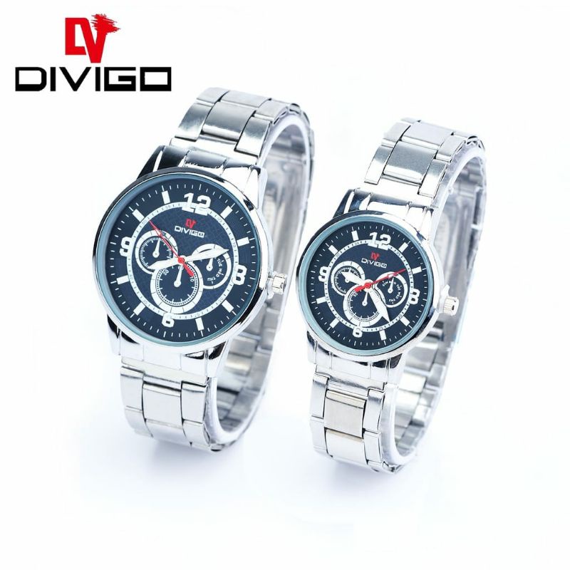 Couple Jam Tangan Divigo Stainliss Steel Terlaris Pria Wanita