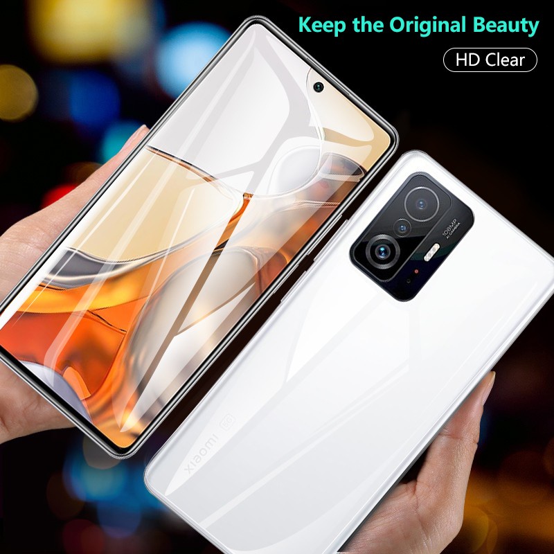 XIAOMI 11T 11 T PRO MI 10T MI 10 T PRO ANTI GORES HYDROGEL CLEAR FULL SET DEPAN DAN BELAKANG BENING FRONT AND BACK PLASTIK SCREEN GUARD DAN PELINDUNG BELAKANG SKIN GARSKIN ANTI JAMUR