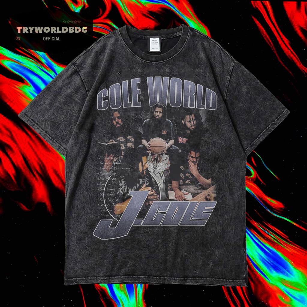 TRYWORLDBDG OFFICIAL "J COLE" KAOS OVERSIZED | KAOS WASHED | STONE WASH | OVERSIZED T SHIRT | KAOS V