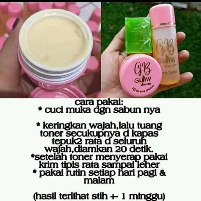 DISTRIBUTOR RESMI GB GLOW original kemasan EMBOS / BARU /paket cream wajah/cream glowing