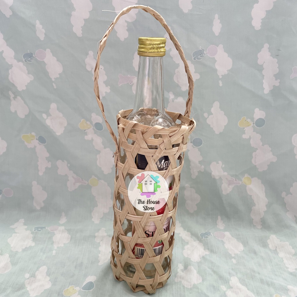 JINJINGAN / TAS / HAMPERS ANYAMAN BAMBU UNTUK BOTOL SIRUP MARJAN