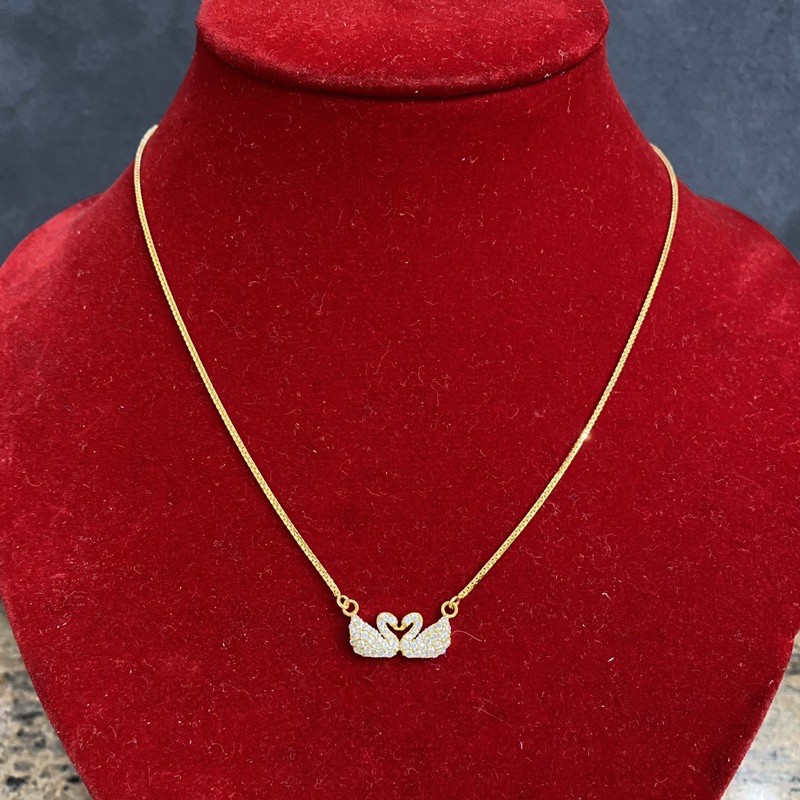 Kalung Swan AD Putih Kalung Emas Asli Kadar 700