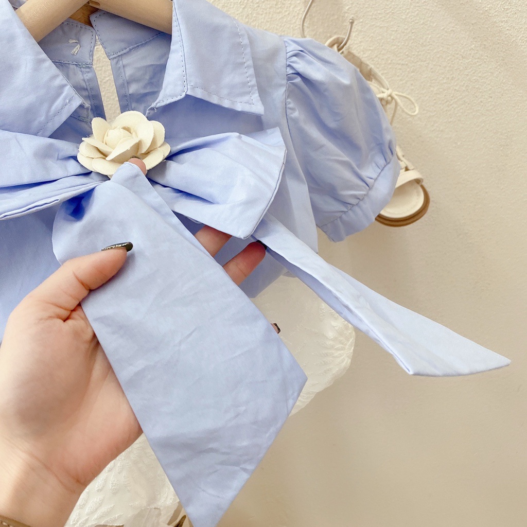 babyfit TULIPS setelan anak perempuan kemeja dengan celana balon import al-831