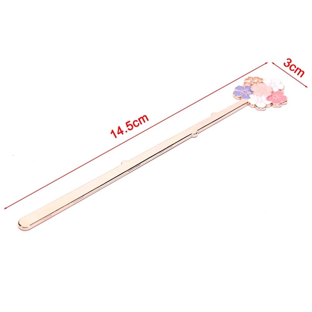 QUINTON Creative Bookmarks Metal Page Label Reading Assistant Lotus Flower Students Colorful Special School Supplies Sakura Book Support