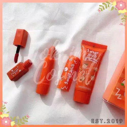 cod Hasaya Girl Set 3in1 Foundation + Lipgloss + Lipbalm Peach | Strawberry