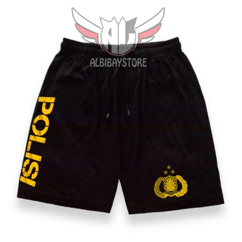 Celana Pendek pria/short pant - Tas Ransel logo POLISI