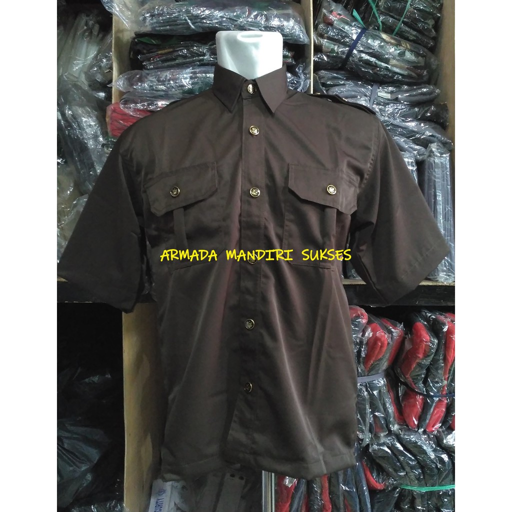 Seragam Safari Security Coklat - Safari Tangan Pendek Coklat