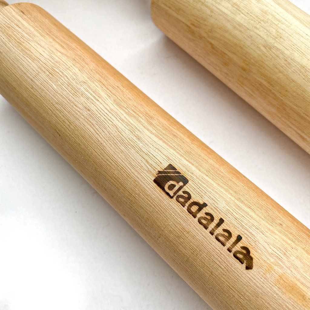 DADALALA Rolling Pin Adonan Kue Model Stick Ukuran Kecil 30 Cm Bahan Kayu Mahoni