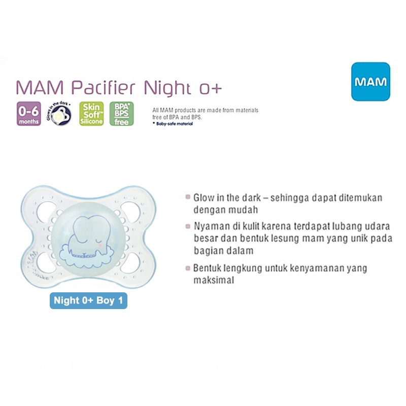 MAM Pacifer Night 0+ Months - Dot Bayi