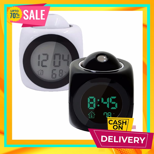 GREEN BOYS - Jam Digital LCD Proyektor Dinding Multifungsi Alarm, Thermometer, - Jam Digital / Jam D