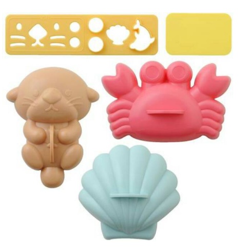 Set Cetakan Nasi Bento Hewan Laut Kepiting Kerang Sea Animal Rice Mold Cetakan Nasi Sayur Cetakan Bento Lucu Bentuk Hewan