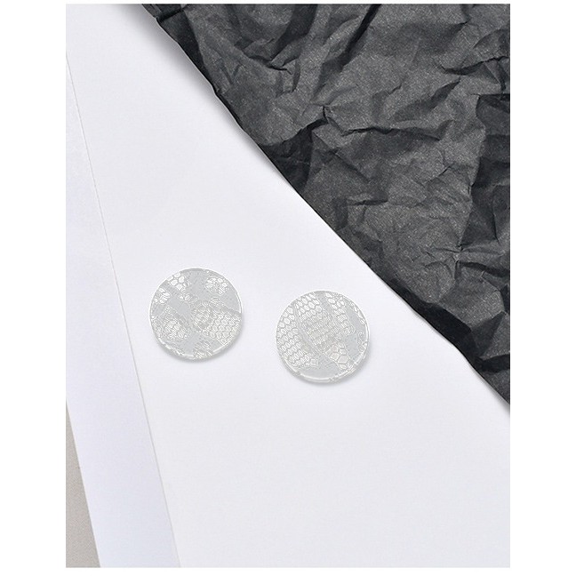 LRC Anting Tusuk Fashion White Fringed Flower Geometric Earrings D06130