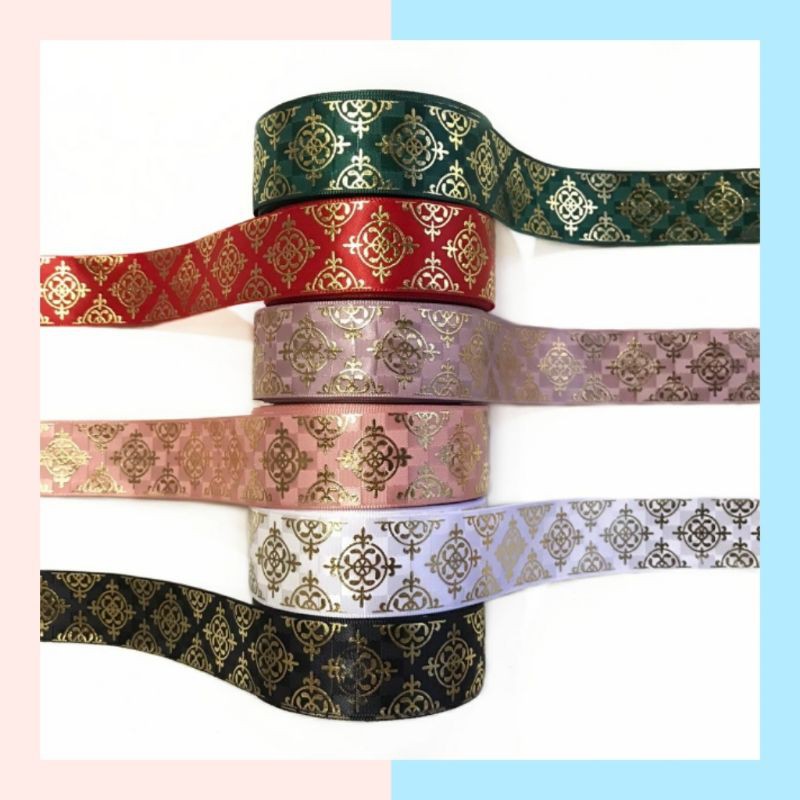 JUAL PER 1 YARD (91 CM) - PITA MOTIF BATIK/PITA SATIN MOTIF BATIK