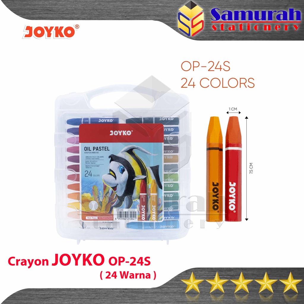 

Crayon Joyko OP-24s / Krayon Minyak isi 24 Warna / Oil Pastel OP 24S For Drawing Water Resistant - Non Toxic