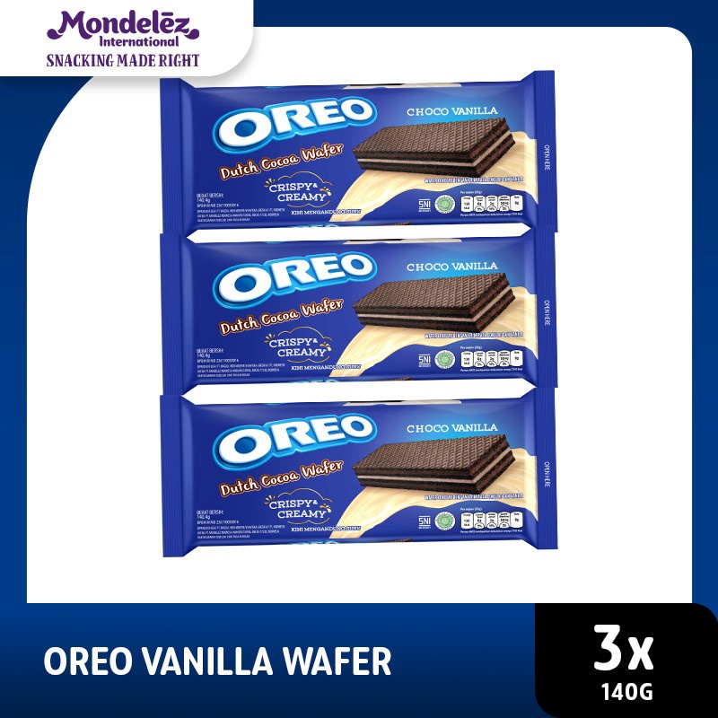 

Oreo Choco Vanilla Wafer 140.4gr[Dapat 3pcs]