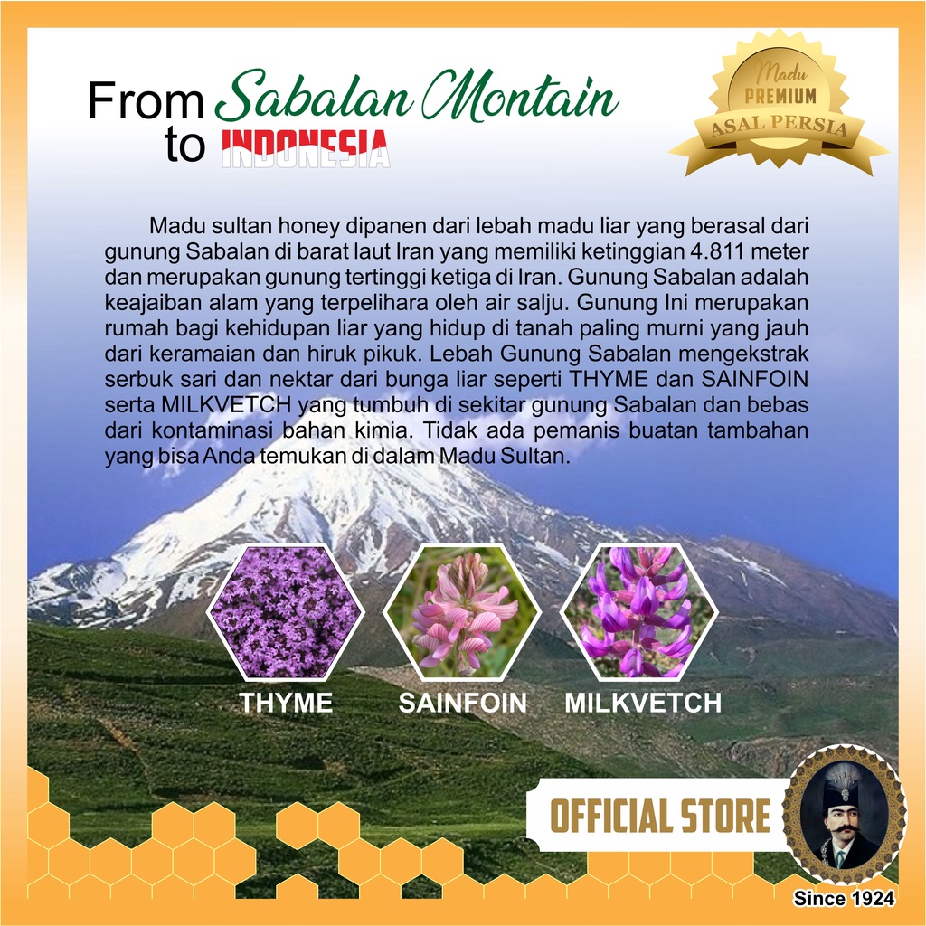 Sultan - Madu Curah 10 kg / Madu Original Iran / Madu Kawasan Dingin Gunung Sabalan Iran