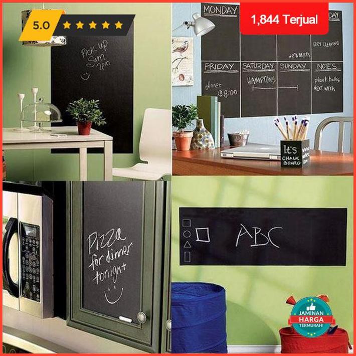 

Dekorasi Rumah Vinyl Removable Wall Stickers Black Board Papan Tulis Kapur - Whiteboard Terlaris