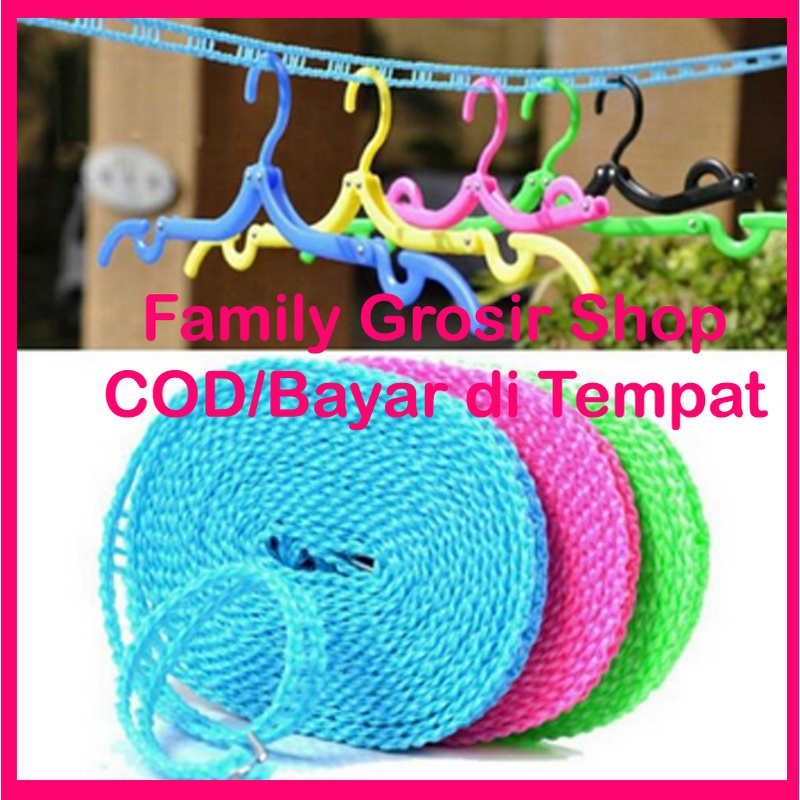 Tali jemuran baju 5 meter berlubang, Tambang jemuran, Clothes line